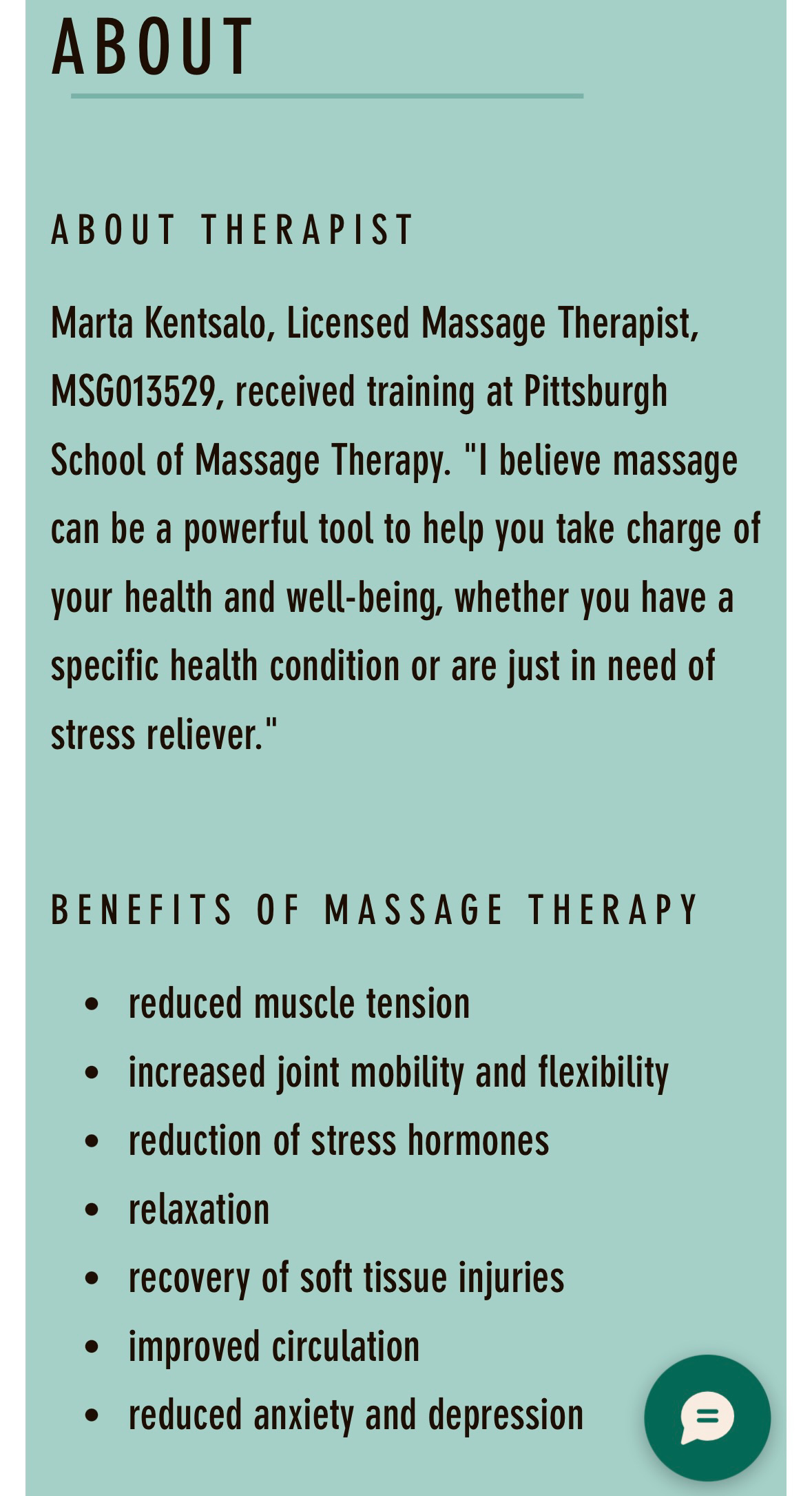 Massage Therapy By Marta In Carnot-Moon PA | Vagaro